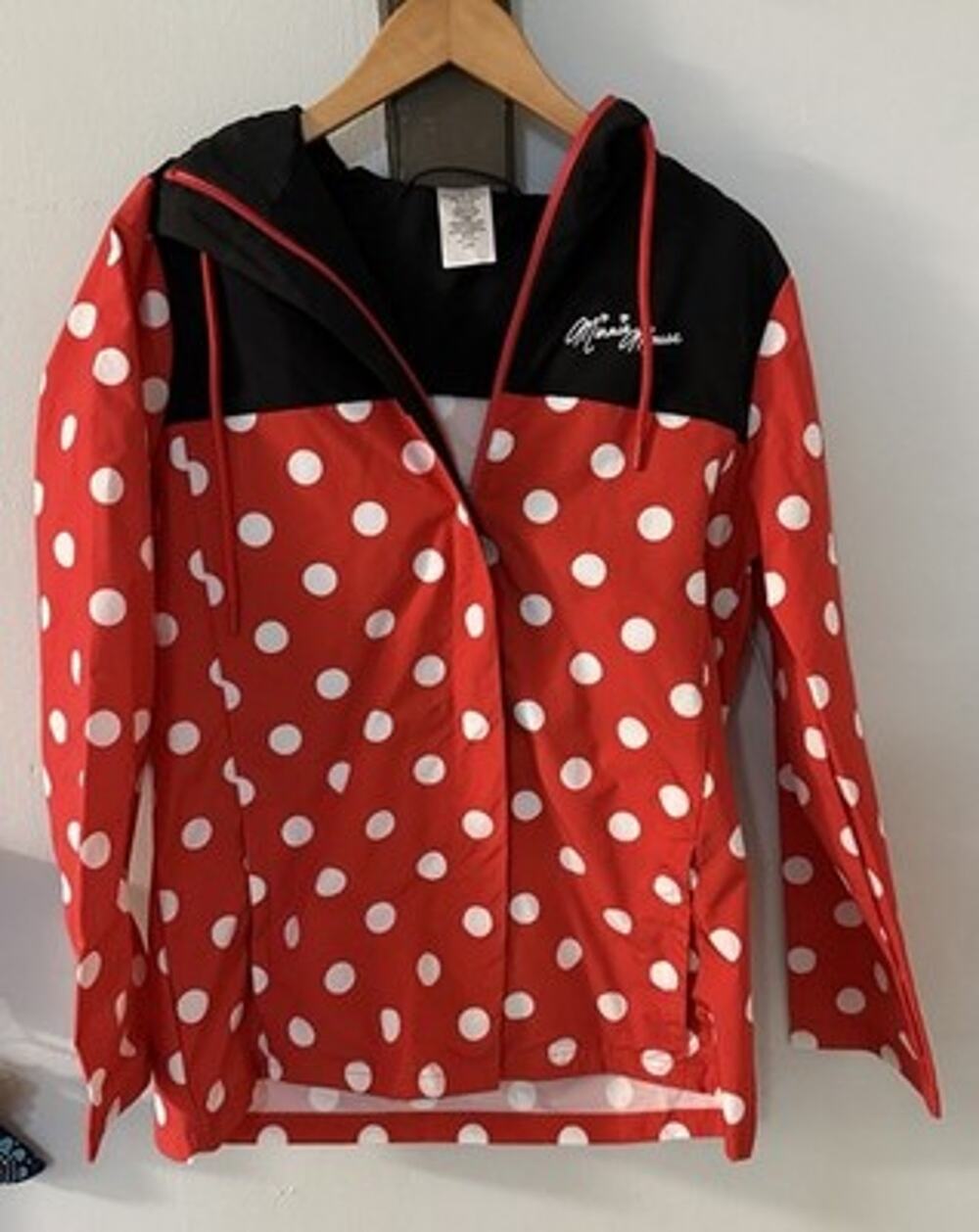 Disney Parks WDW Minnie Mouse Red Windbreaker Rain Jacket Red Size XS NWT